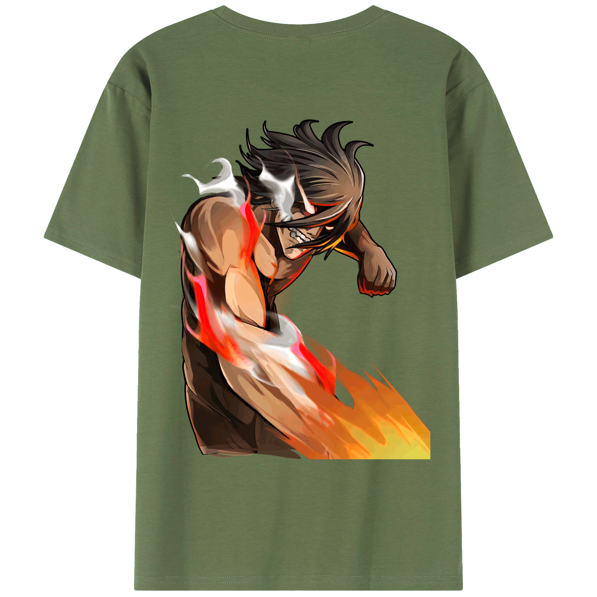 （画像用） 進撃の巨人 Attack on Titan 綿100％ メンズ半袖Tシャツ（バックプリント） 通気性